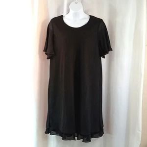 Dress Savvy New York size pit to pit 26 inches Length 44.5 inches black dress